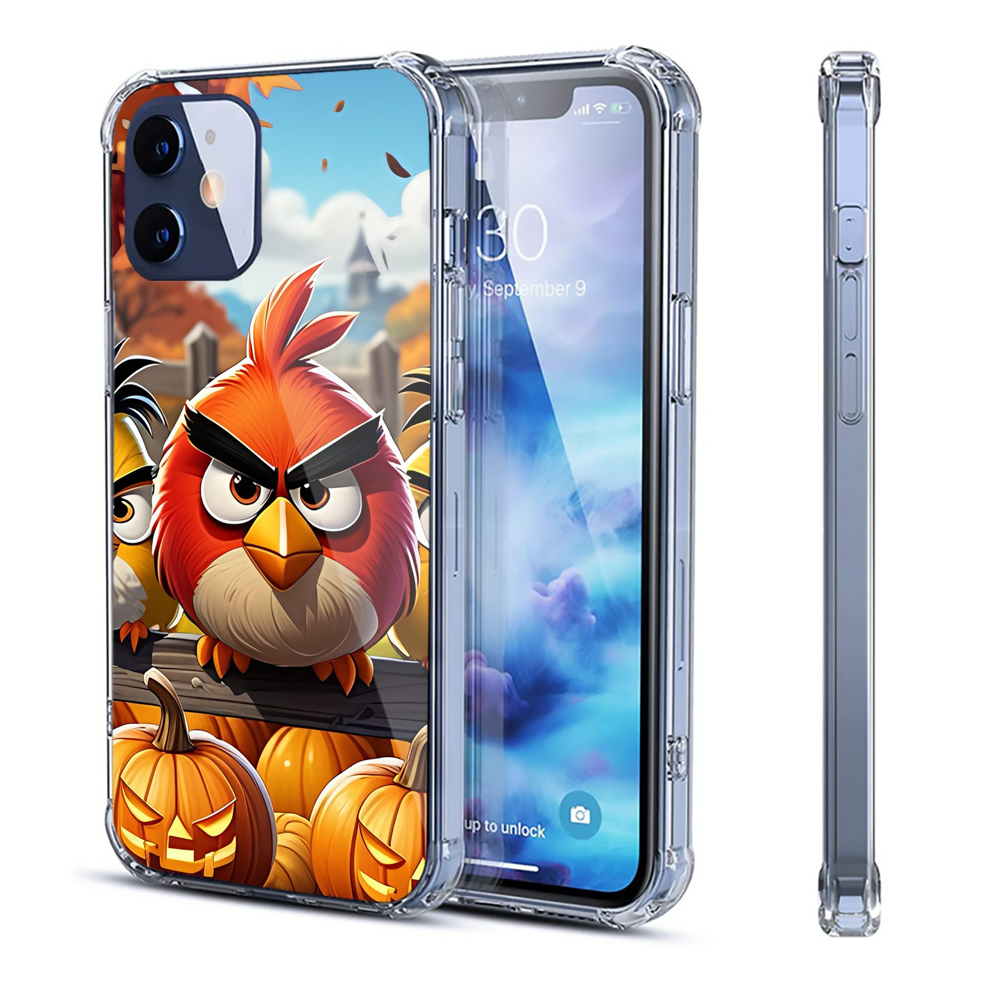 （画像用） Angry Birds アングリーバード 【iPhone 12シリーズ対応】透明スマホケース（クリアソフトケース）